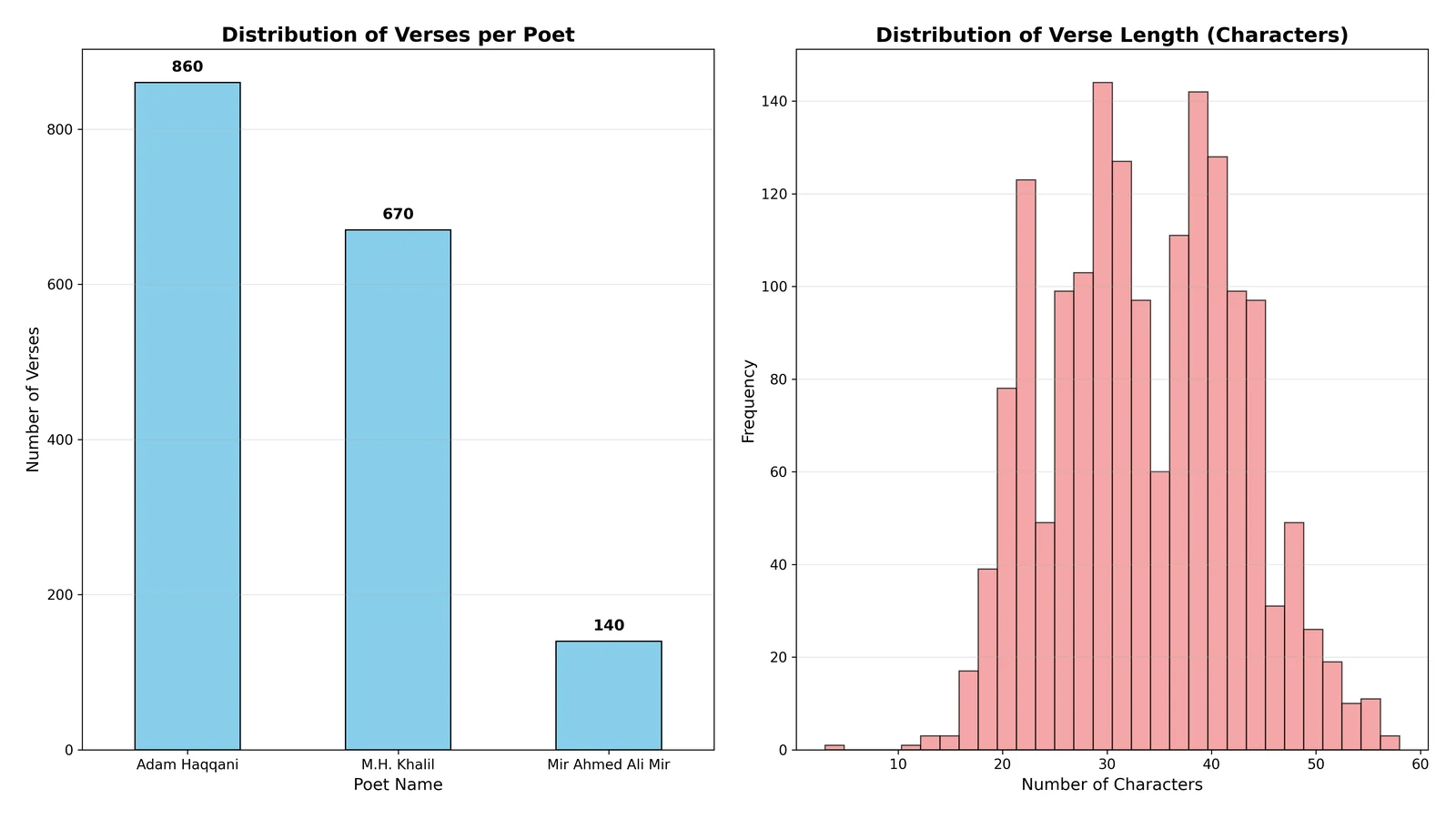Dataset chart for the Balochi Poet Classifier