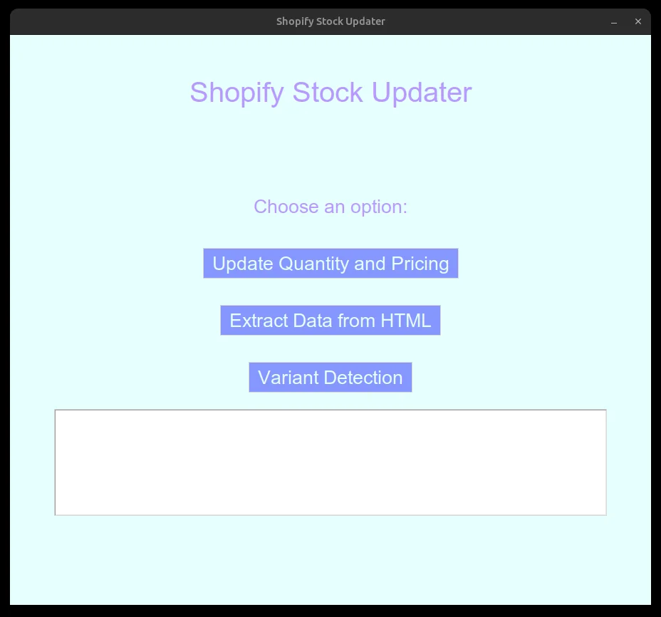 Screenshot of the Hi-Tec Shopify Automation GUI