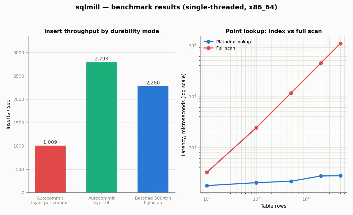 Benchmark chart for the SQL Database Engine